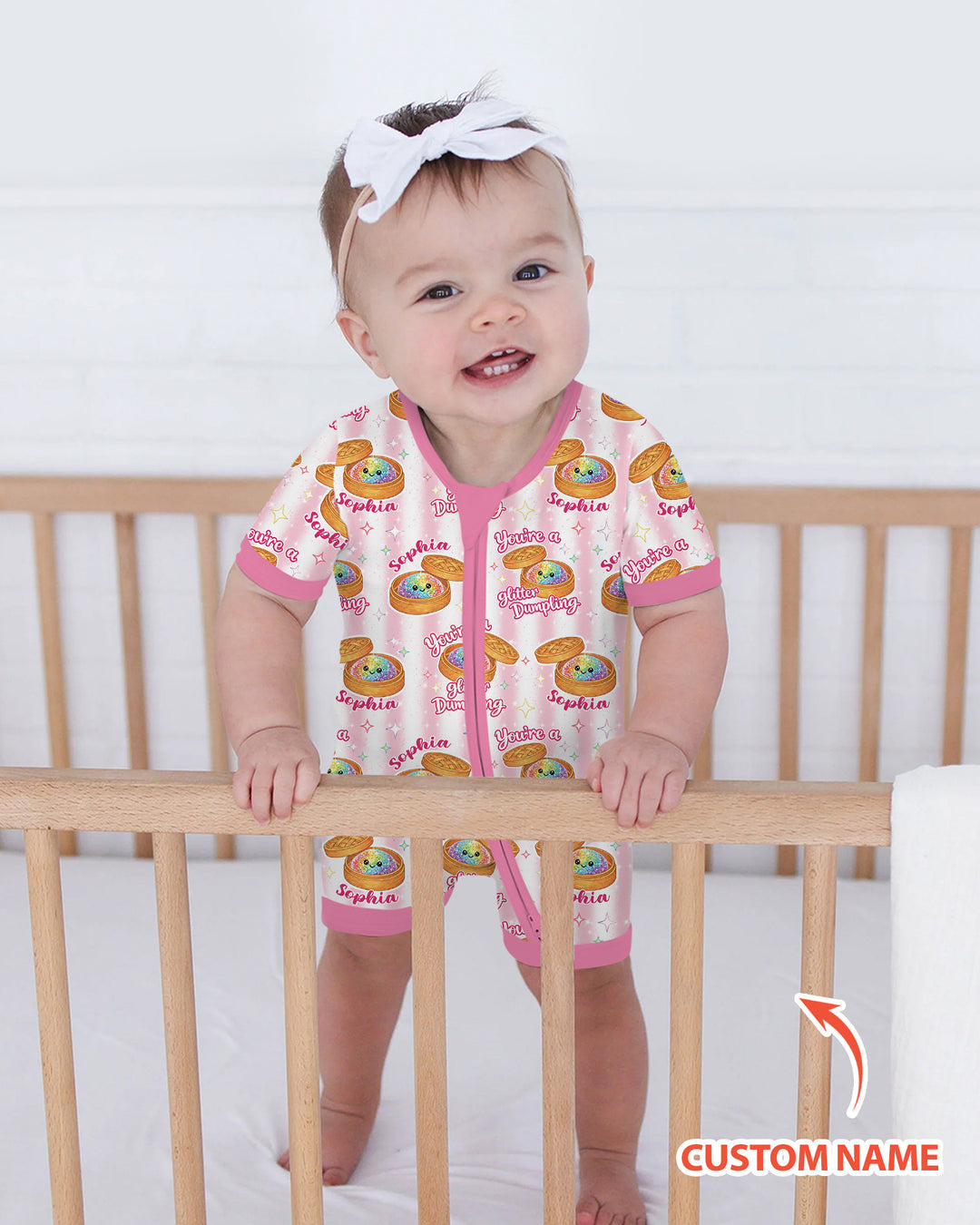 Personalized You're Glitter Dumpling Bamboo Shorty Zippy