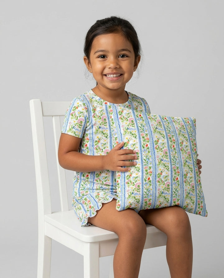 Paste Floral Girl Bamboo Pillow Case