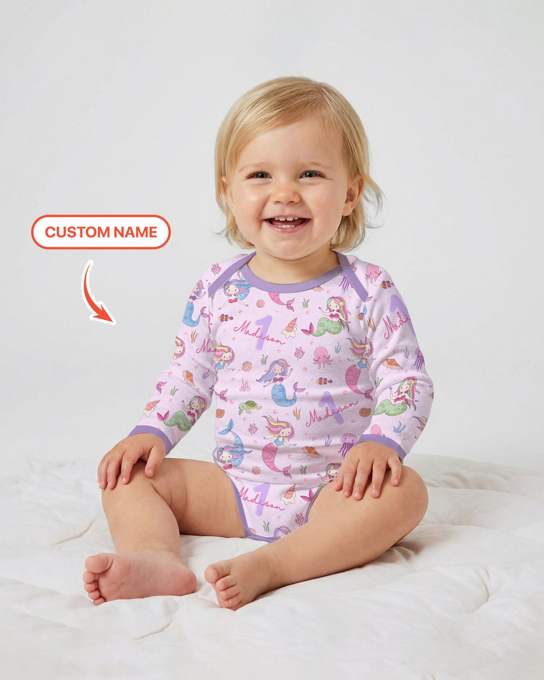 Gerippte Babykleidung mit individuellem Foto - Weich &amp; Skizzenhaft