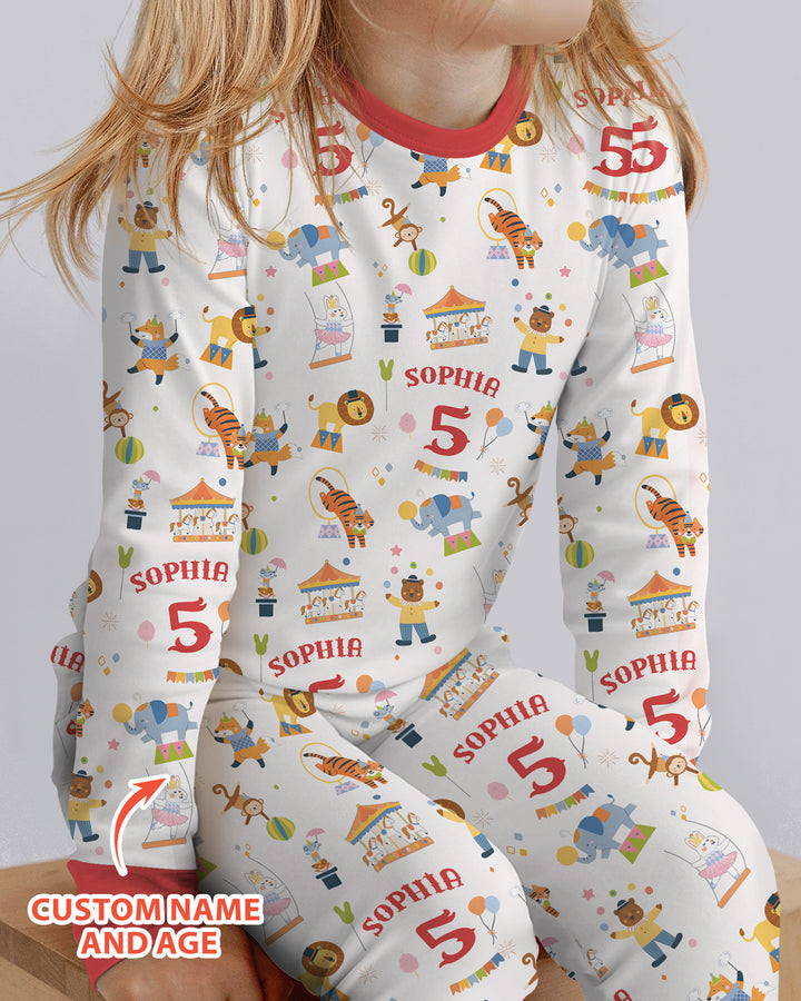 Zweiteiliges Langarm-Pyjama-Set mit Sommerfrüchten