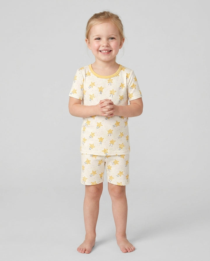 Happy Little Stars Family Matching Bamboo Two Piece Short Sleeve Shorts Pajama Set
