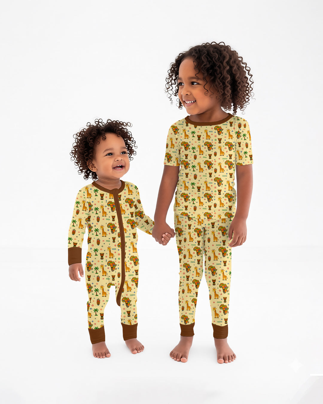 African Culture Bamboo Two Piece Short Sleeve Pajama Set