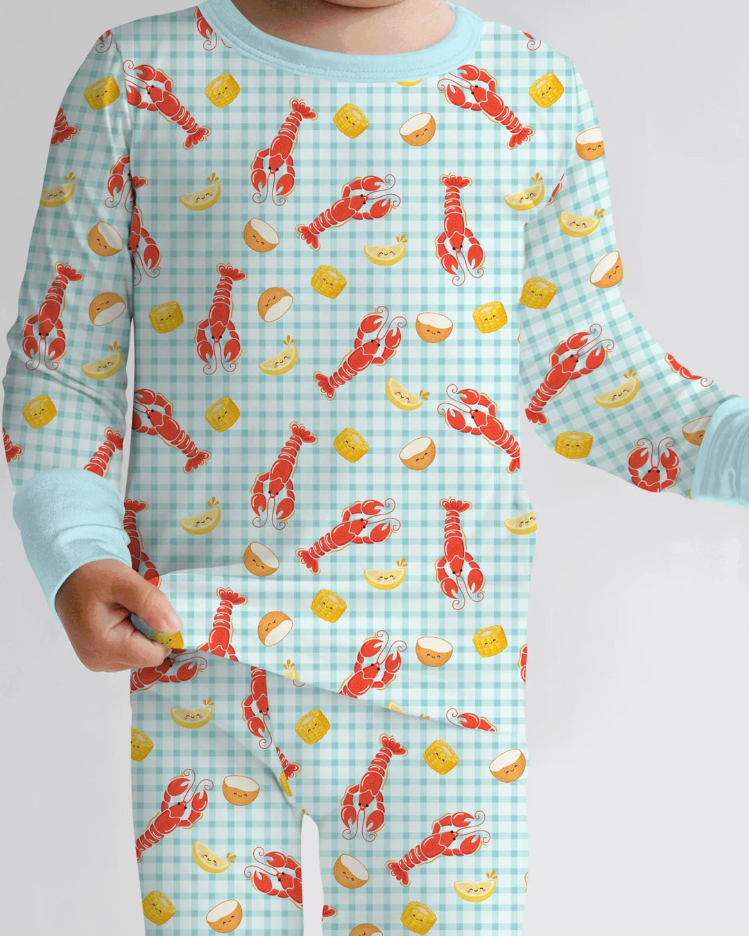 Preppy Crawfish Season Bamboo Two Piece Long Sleeve Pajama Set