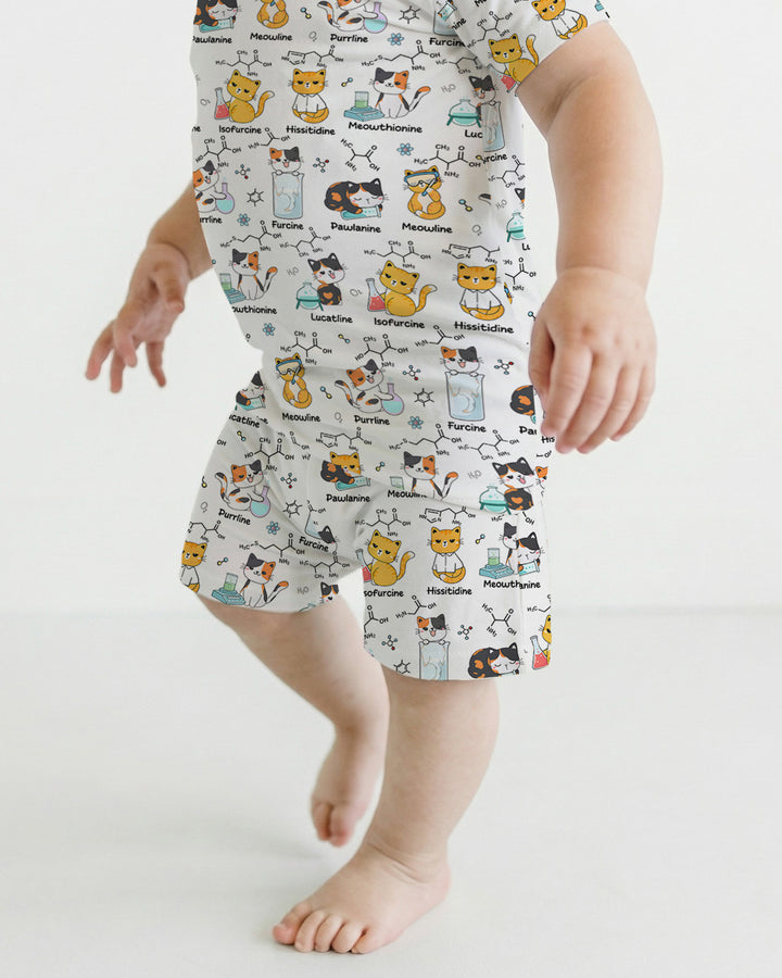 Conjunto de Pijama de Dos Piezas de Bambú con Mangas Cortas y Pantalones Cortos