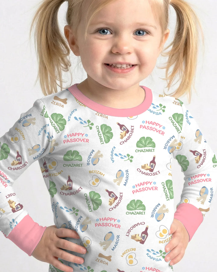 Happy Passover Matching Family Two Piece Long Sleeve Pajama Set