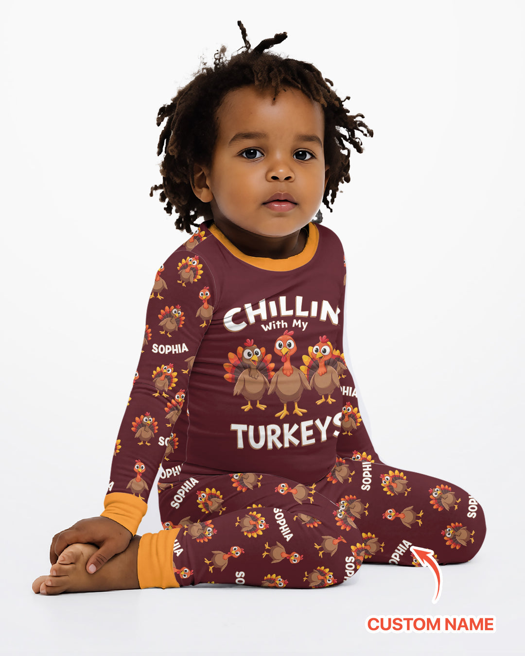 Chillin With Turkey Bamboo Two Piece Long Sleeve Pajama Set