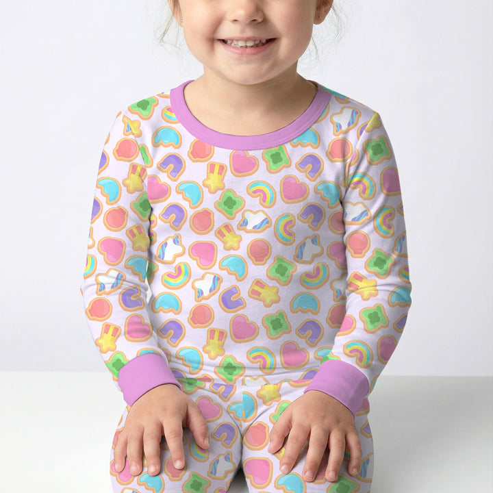 Zweiteiliges Langarm-Pyjama-Set mit Sommerfrüchten