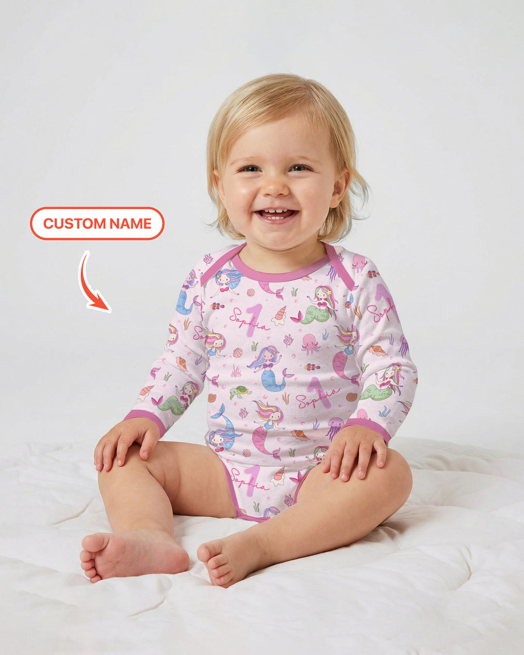 Gerippte Babykleidung mit individuellem Foto - Weich &amp; Skizzenhaft