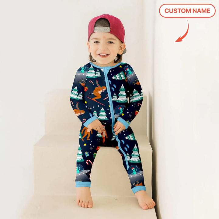 Christmas Bigfoot Custom Name Boy Convertible Zippy