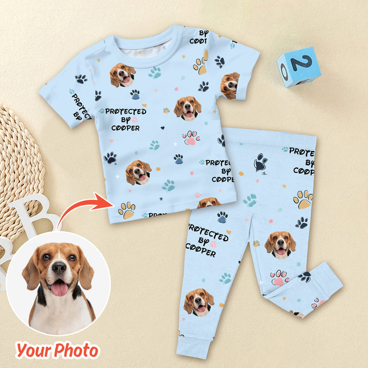 Custom Dog Photo Pattern Protected By Pajama