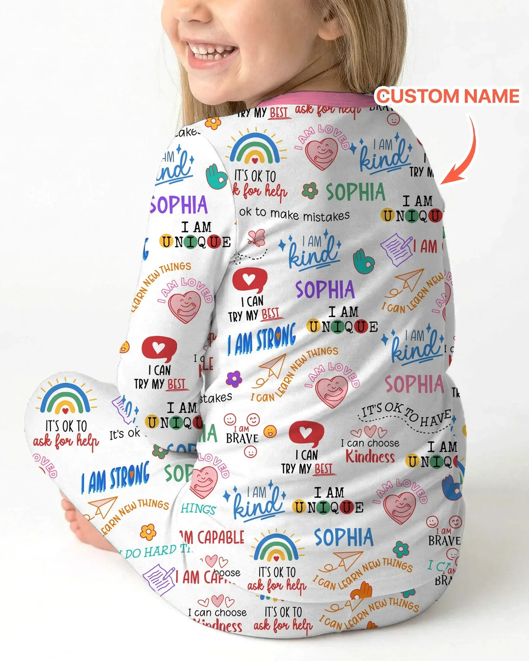 Daily Affirmations Matching Mommy & Baby Bamboo Two Piece Long Sleeve Pajama Set