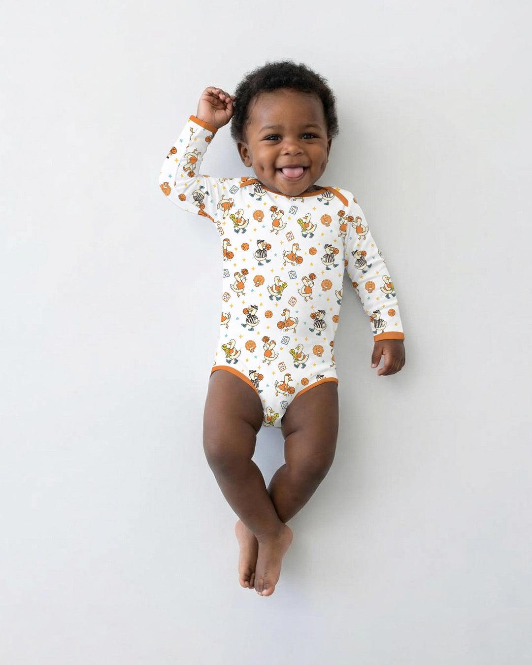 Silly Goose Playing Basketball Bamboo Bodysuit