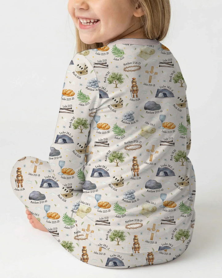 Zweiteiliges Langarm-Pyjama-Set mit Sommerfrüchten