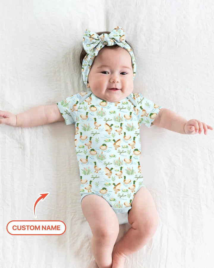 Personalized Mallard Duck Bamboo Bodysuit