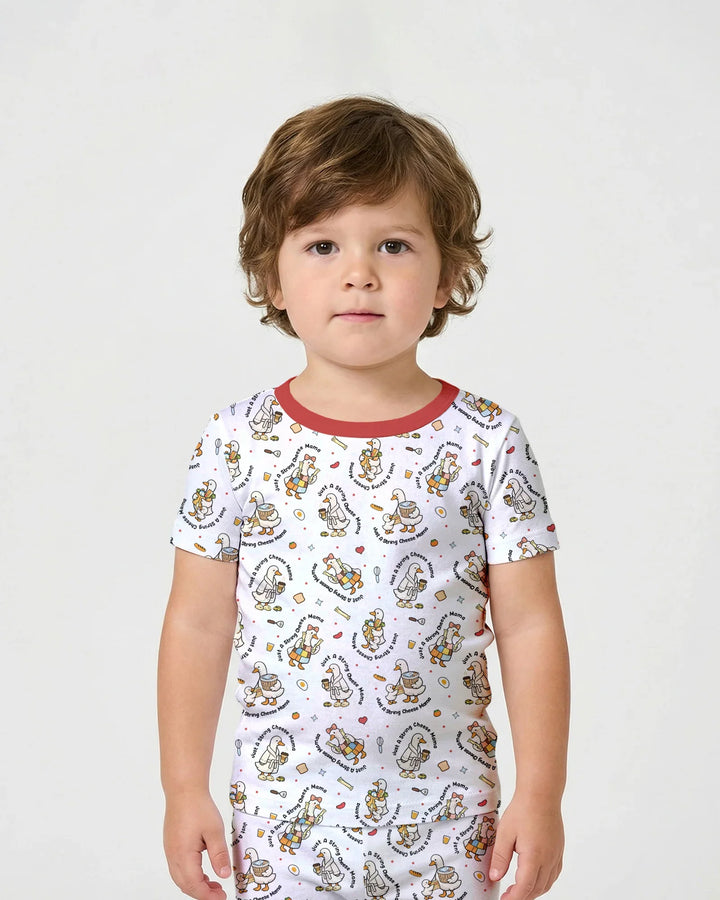 Just A String Cheese Mama Era Mommy & Me Bamboo Two Piece Short Sleeve Shorts Pajama Set