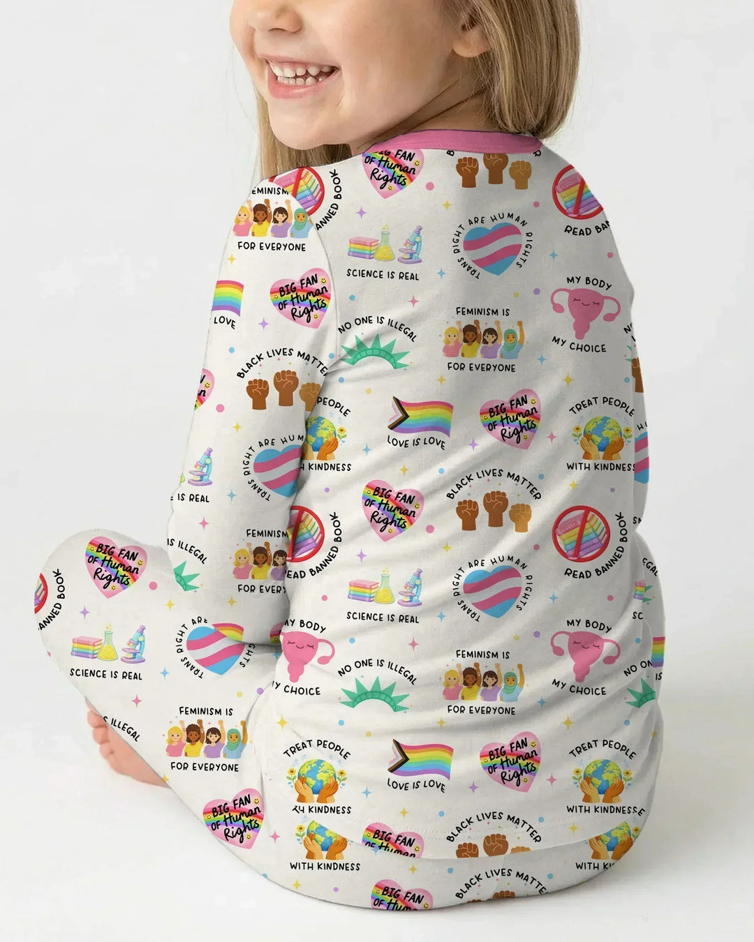 Zweiteiliges Langarm-Pyjama-Set mit Sommerfrüchten