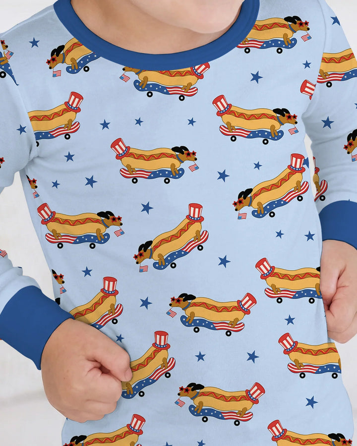 Conjunto de pijama de dos piezas de bambú de manga larga
