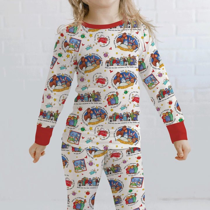 Zweiteiliges Langarm-Pyjama-Set mit Sommerfrüchten