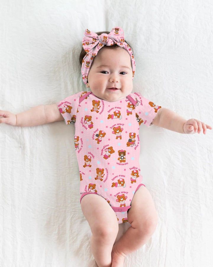Born To Play Baseball Bamboo Bodysuit