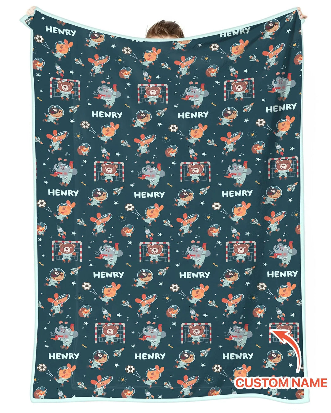 Space Soccer Bamboo Blanket