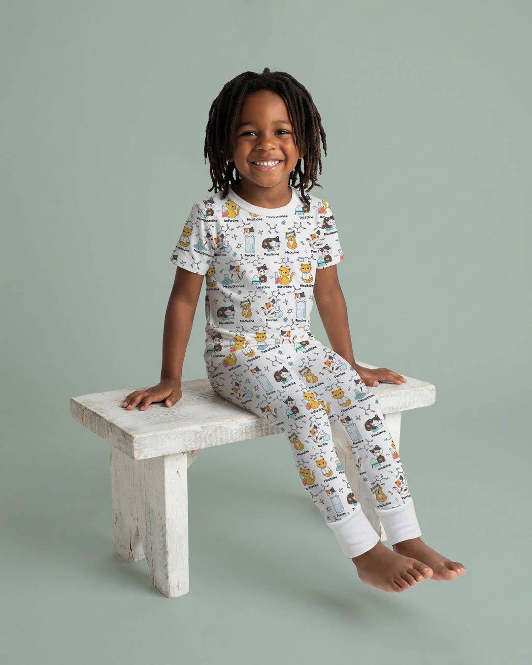 Biochemistry Cat Bamboo Two Piece Short Sleeve Pajama Set