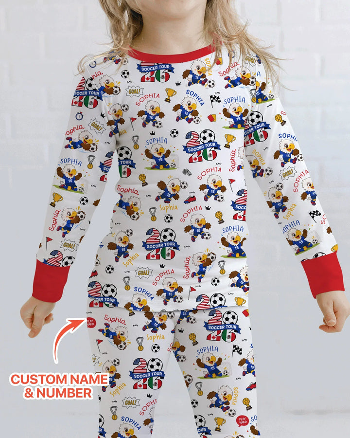 Zweiteiliges Langarm-Pyjama-Set mit Sommerfrüchten