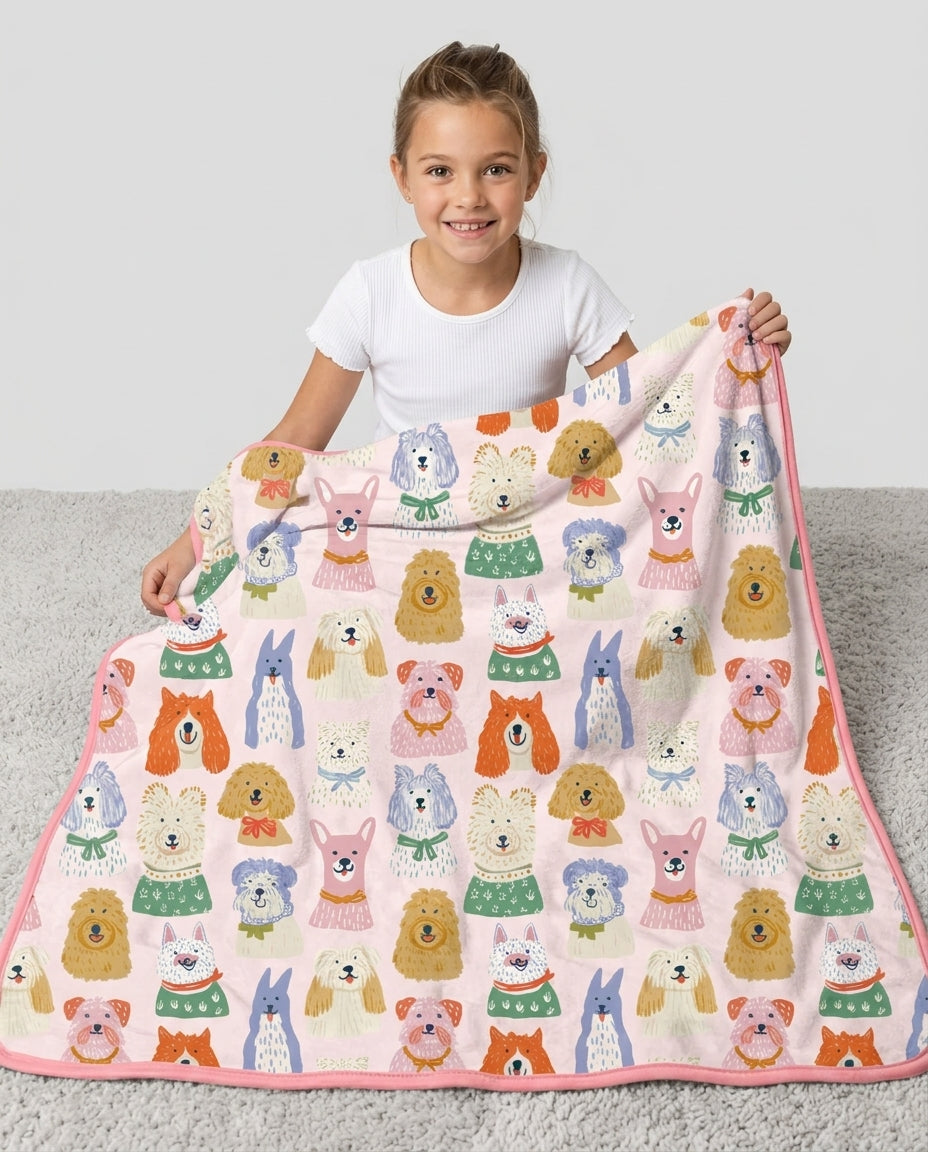 Puppy Portrait Bamboo Blanket