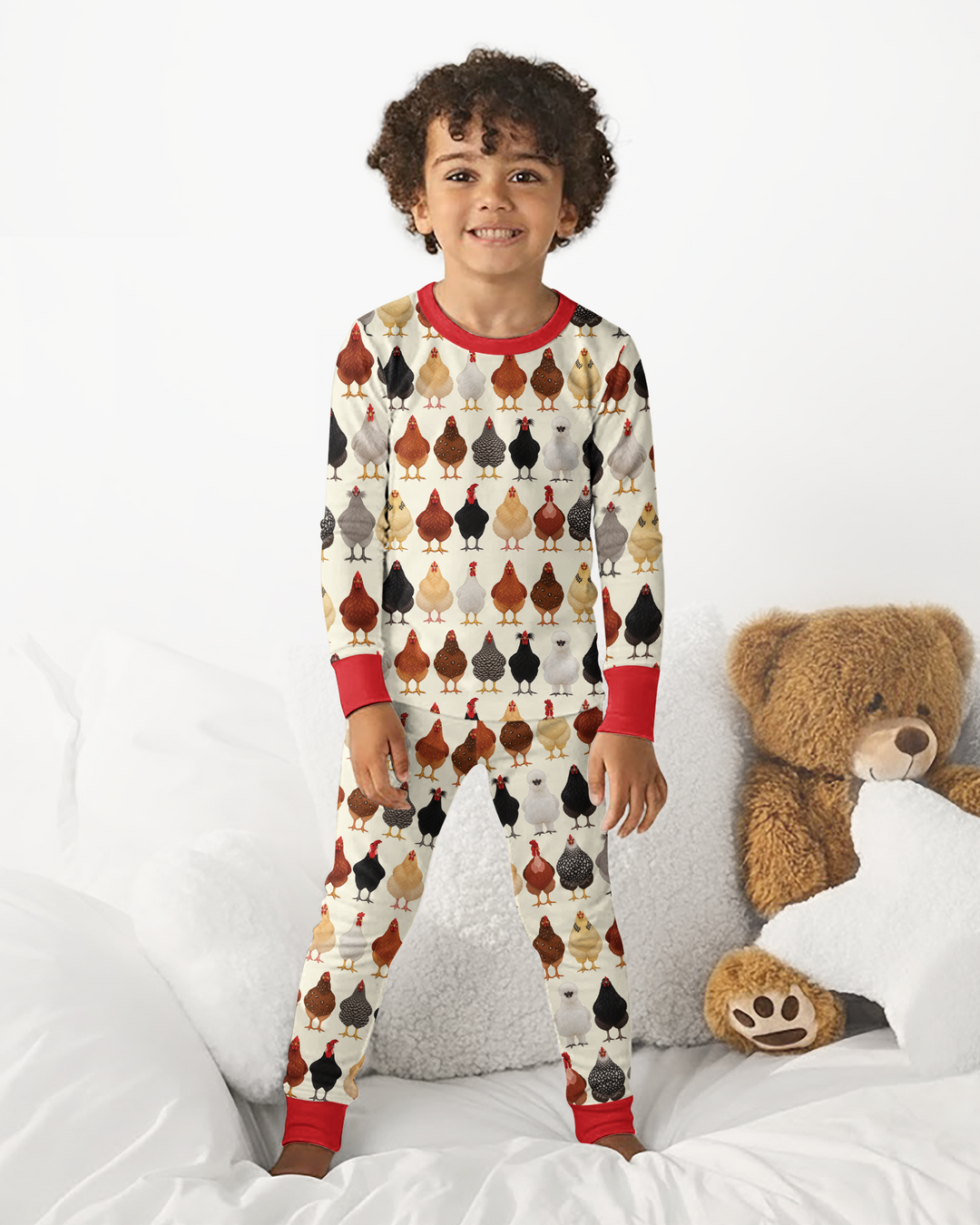 Cluckin' Cute Bamboo Two Piece Long Sleeve Pajama Set