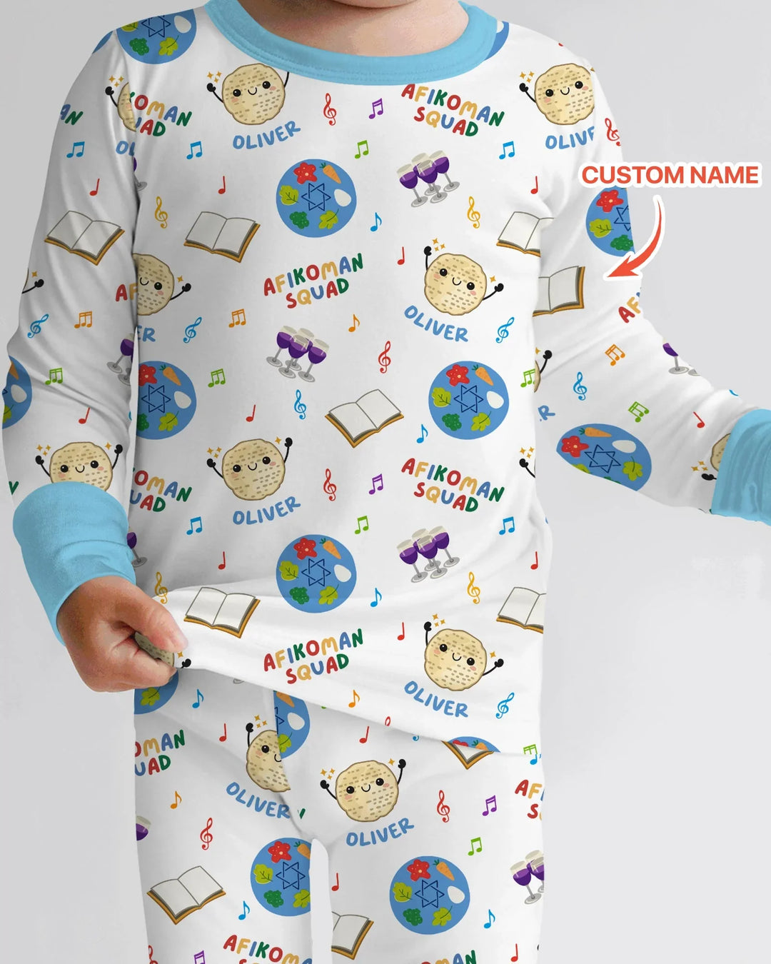 Zweiteiliges Langarm-Pyjama-Set mit Sommerfrüchten