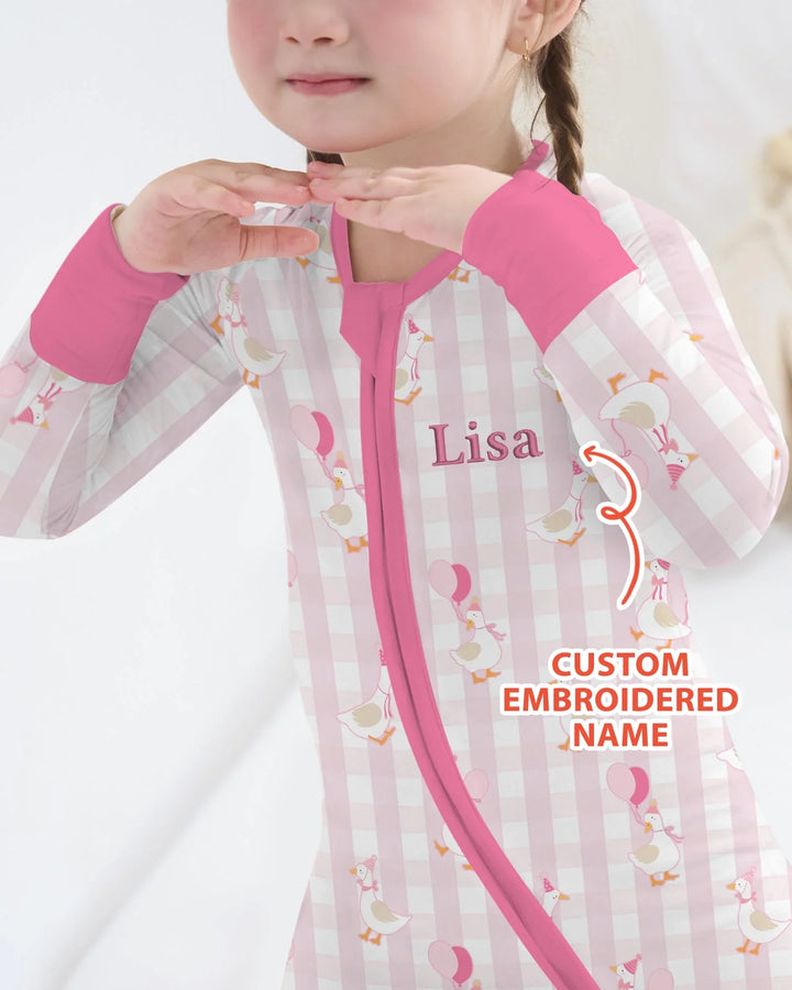 Custom Embroidered Birthday Boy/Girl Baby Bamboo Convertible Zippy