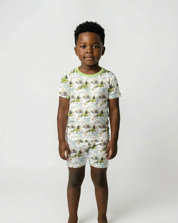 Matthew 28:1–8 He Is Risen Bamboo Two Piece Short Sleeve Shorts Pajama Set