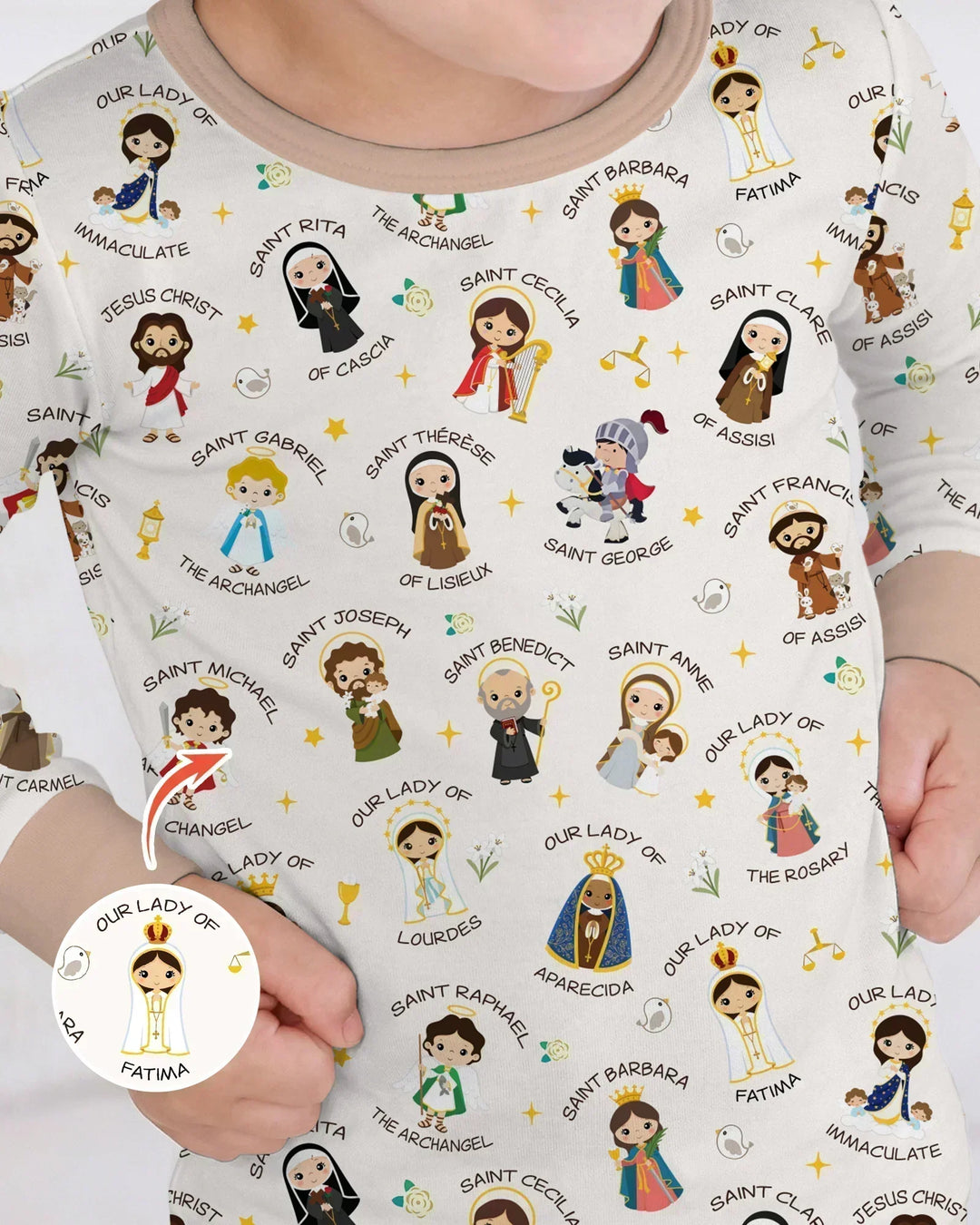 Pray For Us Family Matching Two Piece Long Sleeve Pajama Set