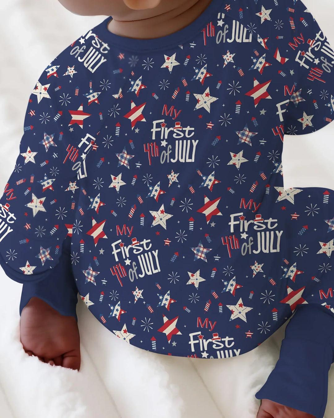 My First 4th of July Star Striped  Bamboo Convertible Zippy