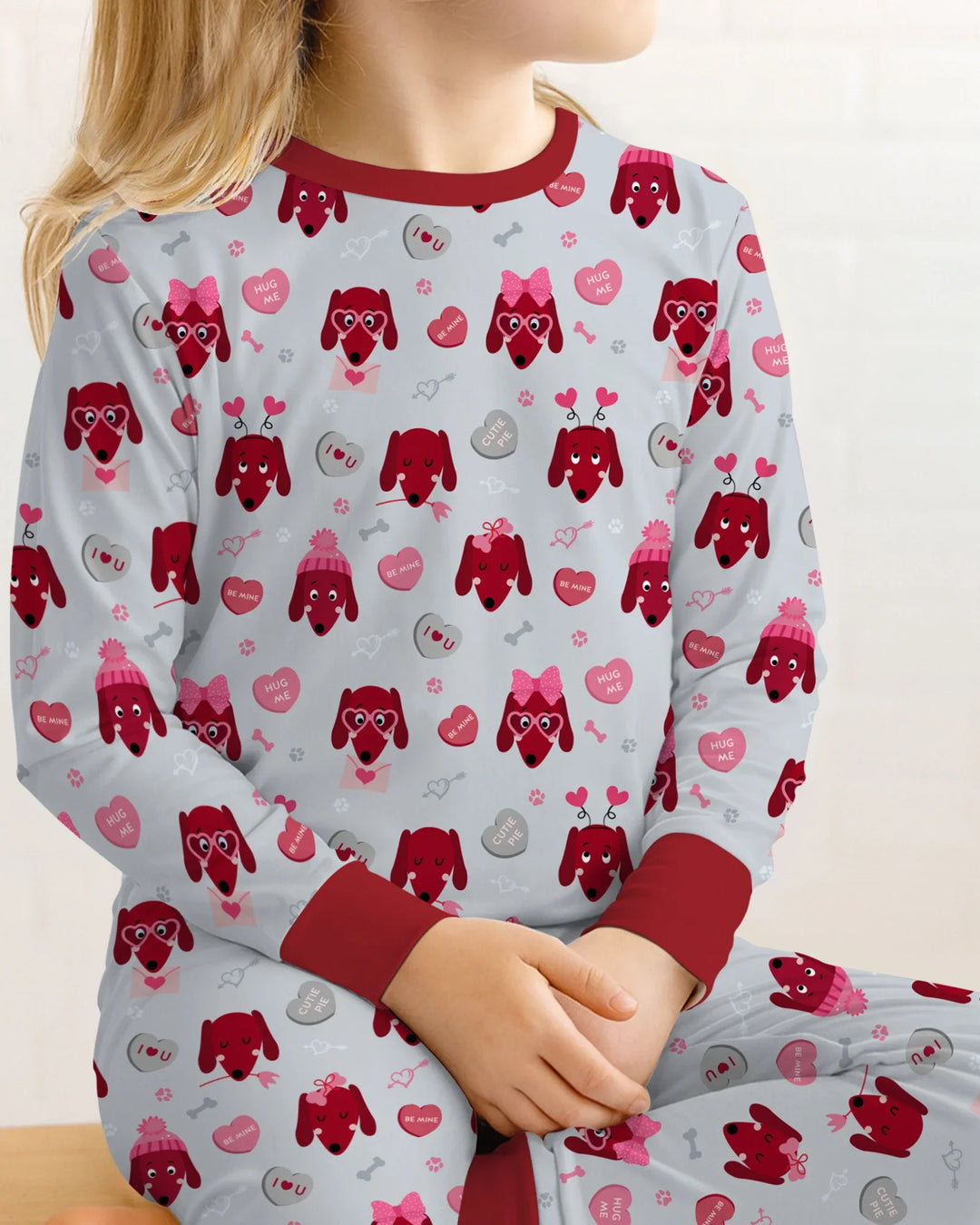 Dachshund Is My Valentine Two Piece Long Sleeve Pajama Set