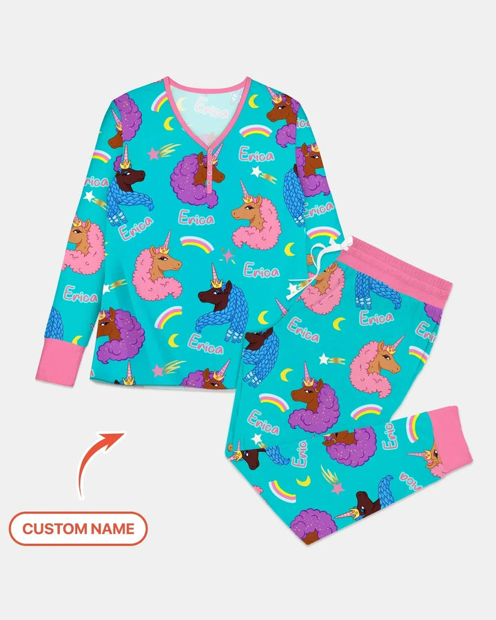 African Astro Unicorn Women Pajama Set