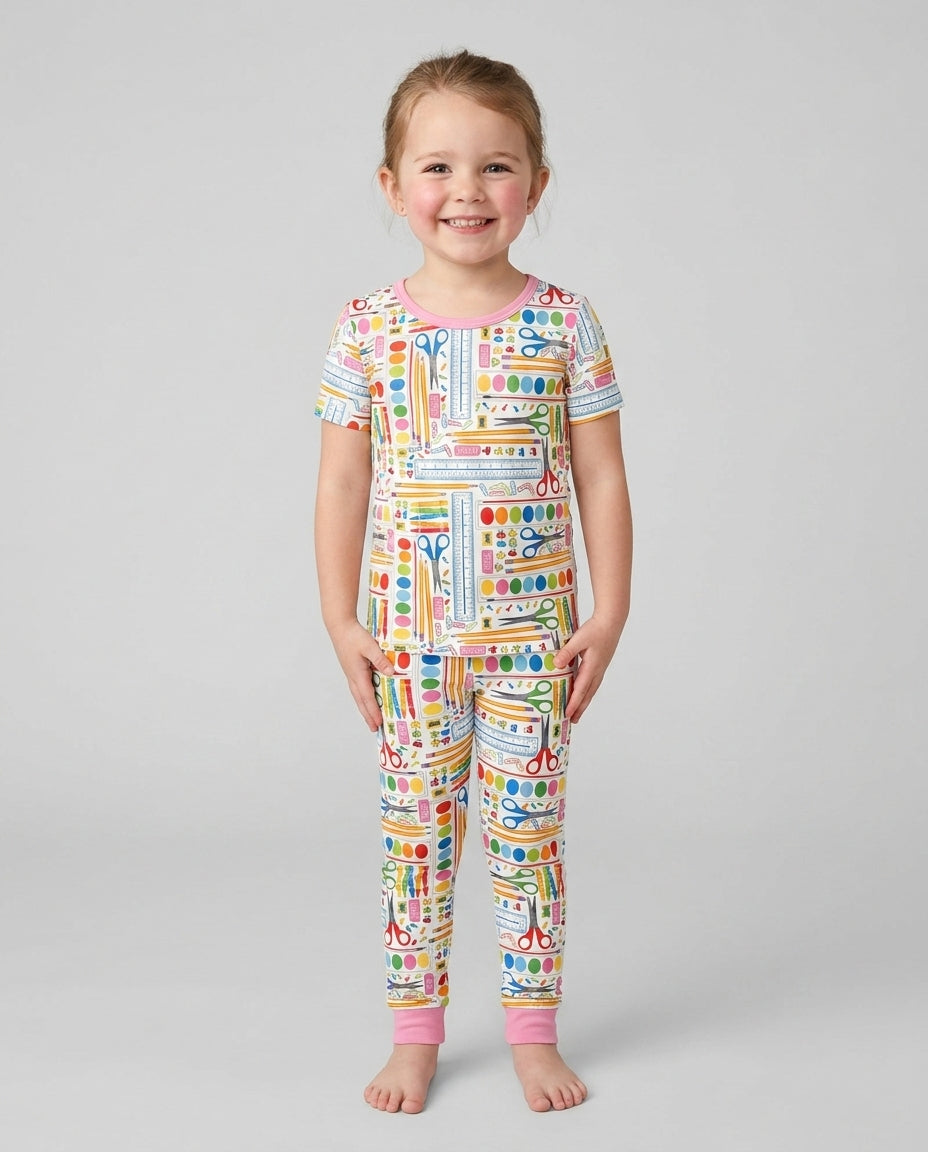 Craft Corner Bamboo Two Piece Short Sleeve Pajama Set
