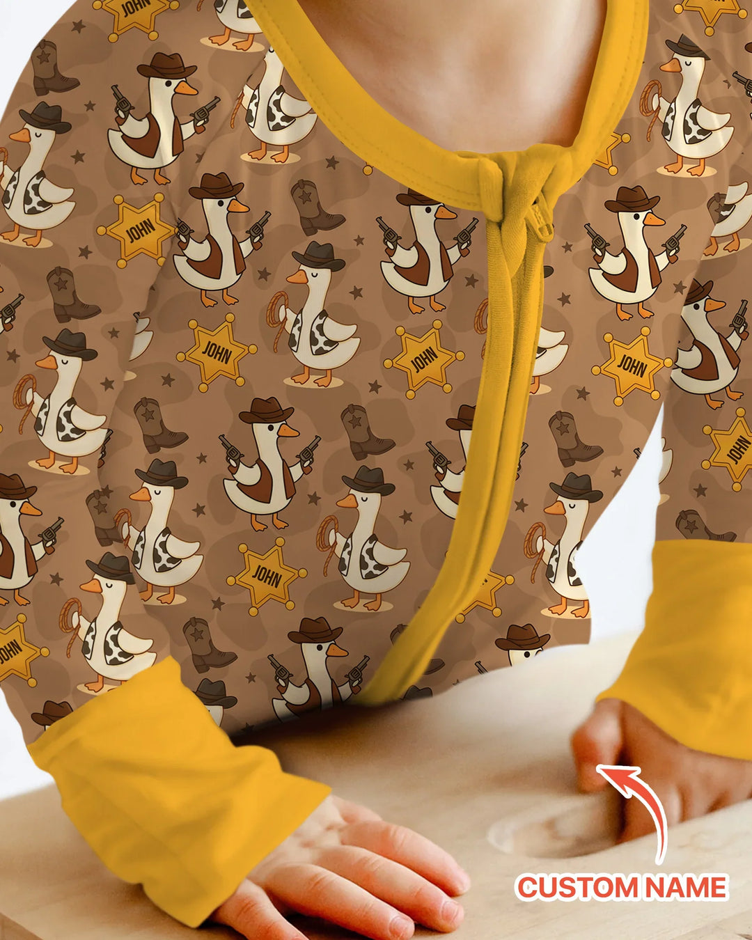 Custom Name Wild West Goose Bamboo Convertible Zippy