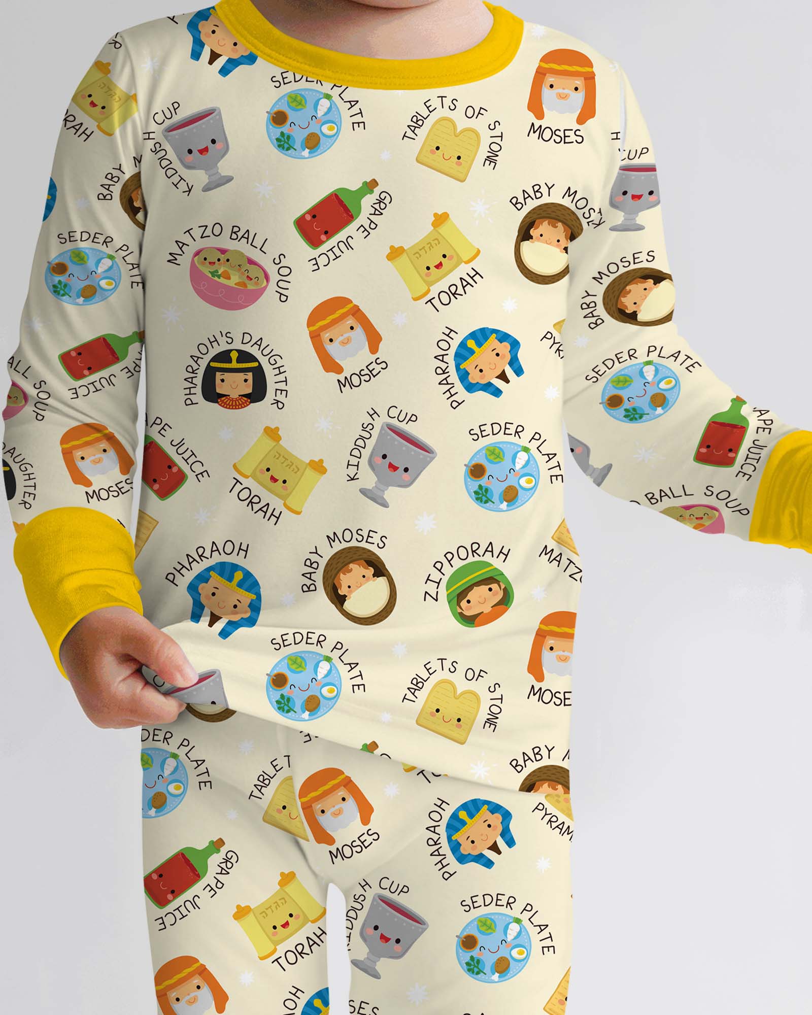 Zweiteiliges Langarm-Pyjama-Set mit Sommerfrüchten