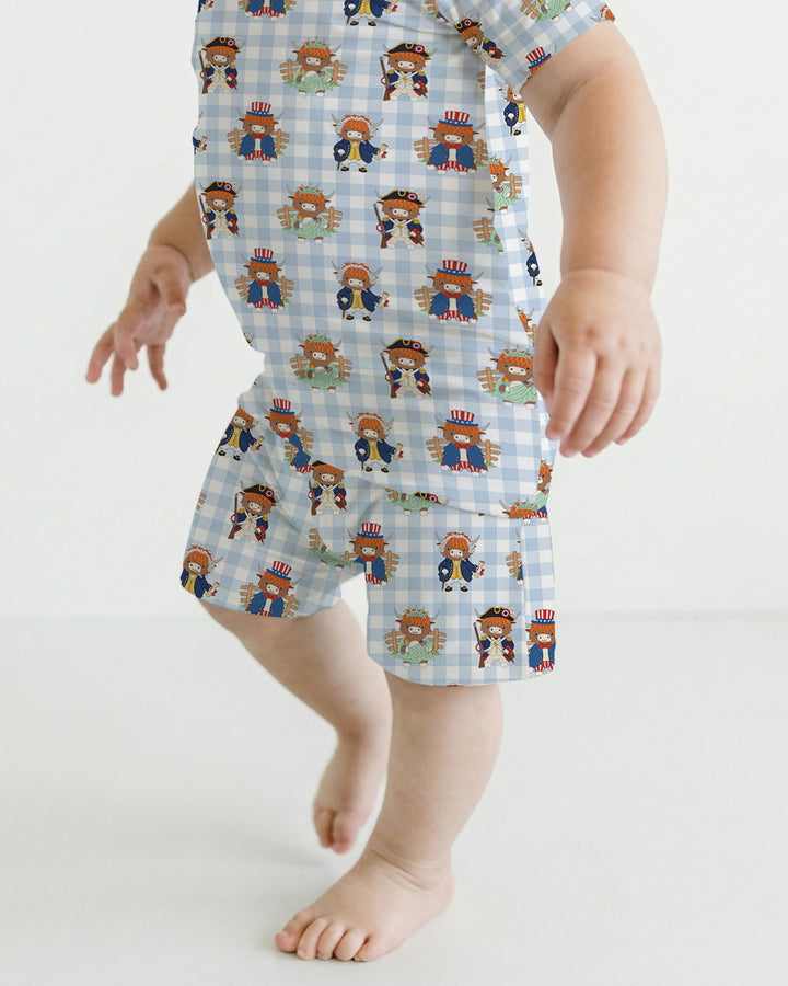 Schlafanzug-Set zweiteilig, kurze Ärmel, kurze Hose, Bambus