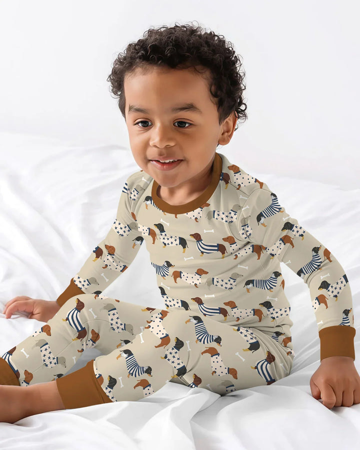 Cute Wieners Two Piece Long Sleeve Pajama Set