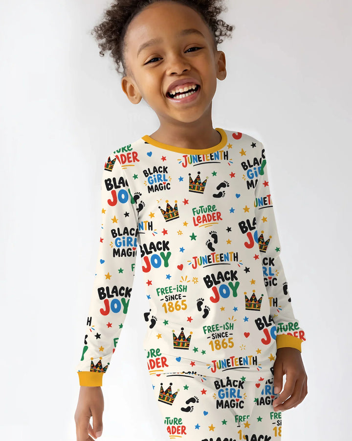Juneteenth Black Girl Magic Bamboo Two Piece Long Sleeve Pajama Set