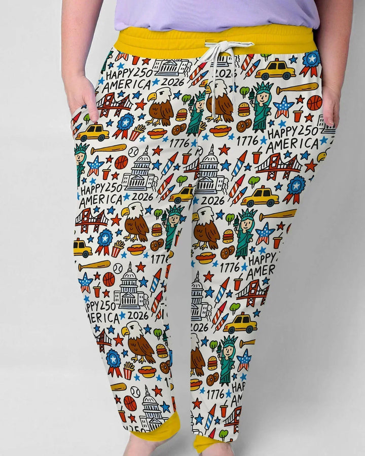 Doodle America 250th Anniversary Family Women Pajama Set