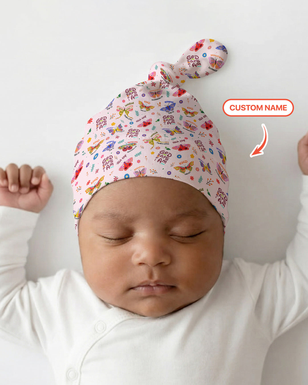 Grüne Knotenmütze mit Bauernhoftieren