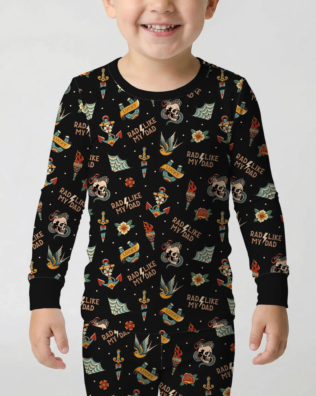 Rad Dad Society Daddy & Me Matching Bamboo Two Piece Long Sleeve Pajama Set