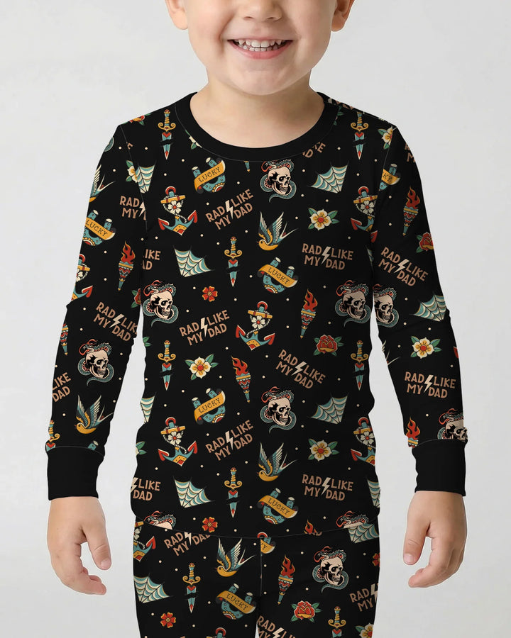 Rad Dad Society Daddy & Me Matching Bamboo Two Piece Long Sleeve Pajama Set