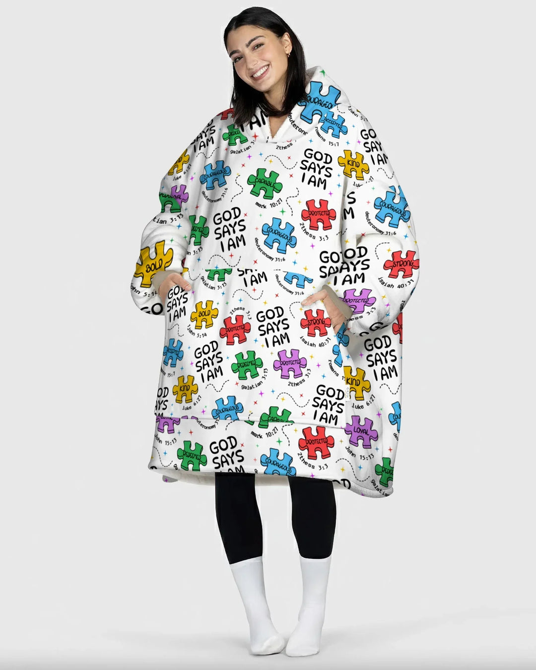 All Pieces Belong Wearable Blanket Hoodie