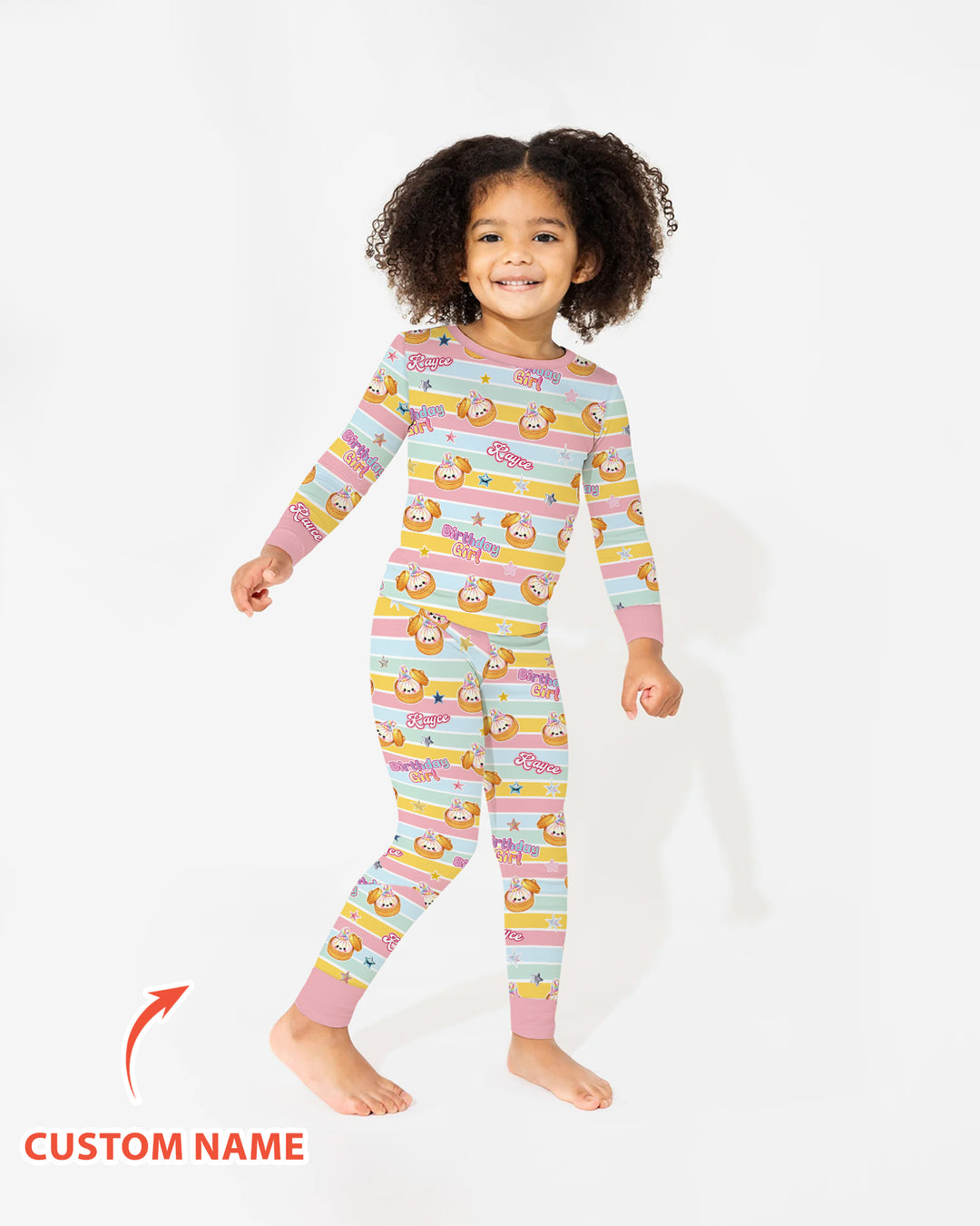 Zweiteiliges Langarm-Pyjama-Set mit Sommerfrüchten