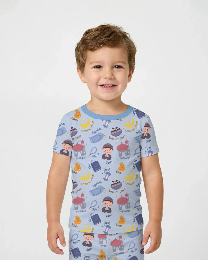Happy Ramadhan Two Piece Short Sleeve Pajama Set