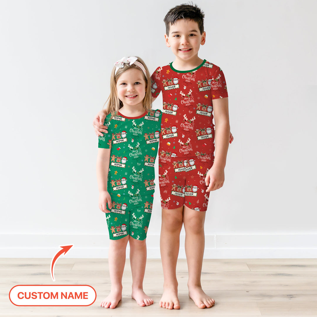 Zweiteiliges Pyjama-Set mit kurzen Ärmeln und Shorts im Sommer-Design