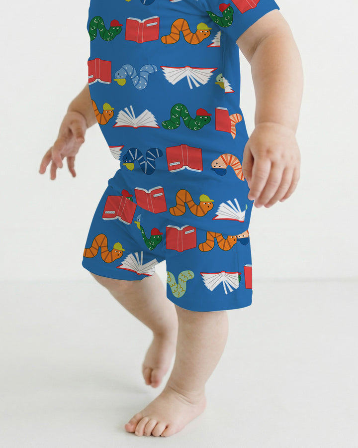 Bookworm Family Matching Bamboo Two Piece Short Sleeve Shorts Pajama Set